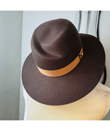 Rag &amp; Bone Zoe Wool Felt Fedora Hat, Spanish Style Brown Pecan, Small, NWT - $176.43 CAD