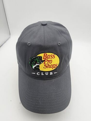Bass Pro Shops Club Cap Adjustable Strap Back Hat Gray Embroidered Logo ... - $10.00