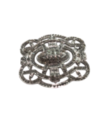 Sterling Silver Marcasite Cutout Brooch Pin Vintage Deco Glam - $29.69