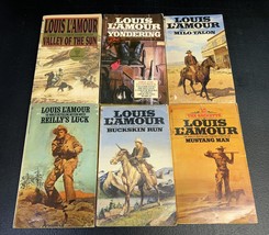 Lot of 6 Louis L&#39;Amour Paperback Western Novels Milo/Yondering/Mustang/Buckskin - £11.81 GBP