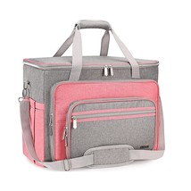 Sewing Machine Bag, Grey&amp; Pink - Foldable Deluxe Sewing Machine Carrying... - £49.63 GBP