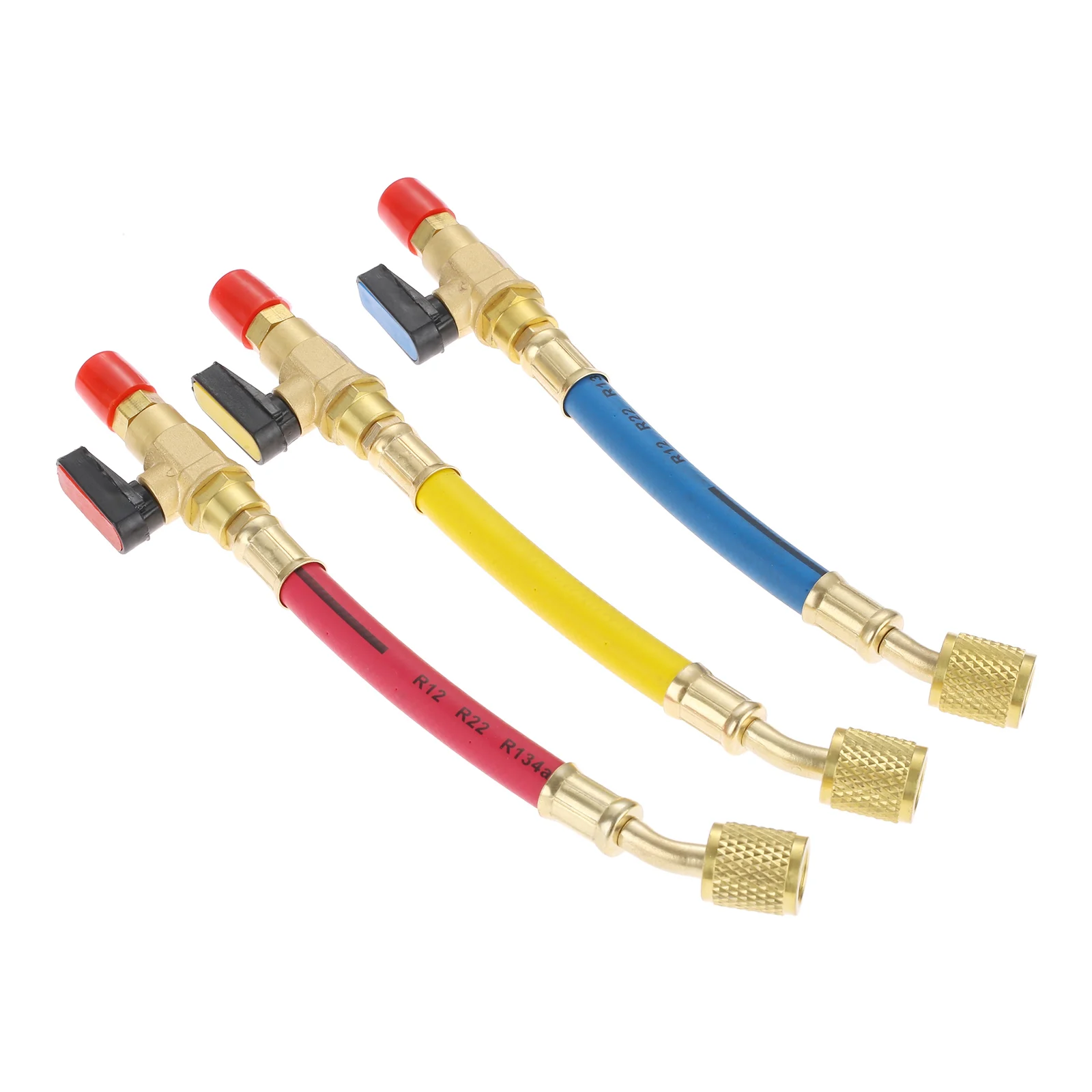 60&quot; A/C Refrigeration Charging Hose Set with Ball Valve, 1/4&quot; SAE Connec... - $62.29