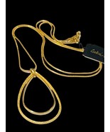 caroolee gold tone tear drop long necklace 32” - $22.79 CAD