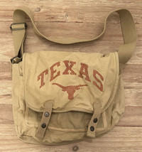Texas Longhorns Duck Canvas Shoulder Messenger bag British Khaki - £35.88 GBP