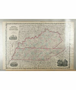 Johnson &amp; Browning 1860s Carte De Kentucky / Tennessee - $3,855.51 MXN
