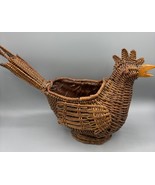 Vtg Wicker Chicken Rooster Basket Decorative Rustic Farmhouse Decor - $12.96
