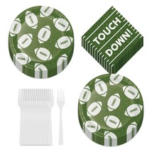 HOME &amp; HOOPLA Football Fun Paper Dessert Plates, Touchdown Beverage Napkins, and - £9.90 GBP+