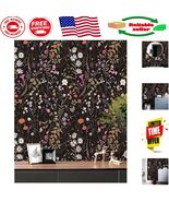 Elegant Dark Floral Peel and Stick Wallpaper – Transform Your Space Effo... - $39.71 CAD