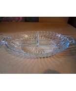 Fostoria Colony Crystal 10 1/2" Oval 3 Part Relish Bowl Dish - $20.00