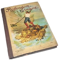 Antique 1900s Robinson Crusoe Retold For Little Folks Graham &amp; Matlack Hardcover - £31.42 GBP