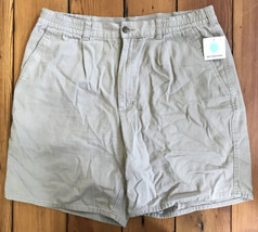 Woolrich Mens Khaki Pleated Front Bermuda Chino Shorts with Pockets 33 3... - $19.99