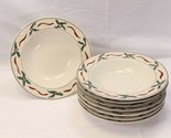 Farberware Holly Berry Rim Soup Bowls Christmas 8 1/4&quot; Lot of 8 - £35.46 GBP
