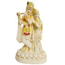 Resin Lord Radha Krishna Statue,Murlidhar/Krishan Kanhiya Idol, 7.8 inch, Cream - £27.23 GBP