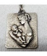 Mother and Child Relief Keychain Simone Papeete Tahiti Boutique 1960s Metal - $12.30