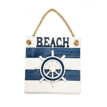 Nautical Beach Sign Hanging Wall Décor - Steering Wheel - £30.11 GBP