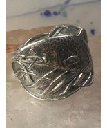 Fish spoon ring size 7 adjustable fishermen sterling silver band e - $92.07 CAD