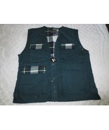 NWT Men&#39;s WICKED Flannel Lined GREEN COTTON DENIM Zippered VEST - Size XXL - £27.63 GBP