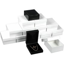 12 Pendant Earring Boxes Black Leather Gift Display Box 2- 5/8&quot;x3-1/8&quot; x 1-1/8&quot;  - £34.65 GBP