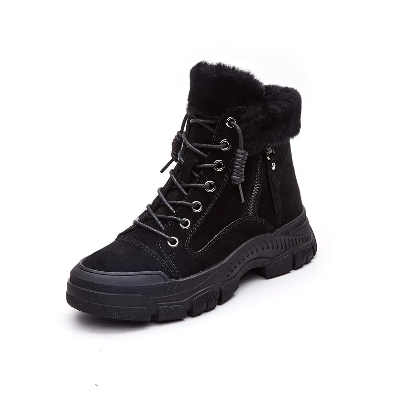 2024 Winter Shoes Women Snow Boots Thick Sole Warm Plush Cold Winter Shoes Leath - £207.74 GBP