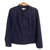 Liz Claiborne Womens Navy Blue Zip-Up Jacket M - $24.00