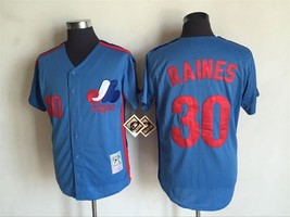 Expos #30 Tim Raines Jersey Old Style Uniform Blue - £35.39 GBP