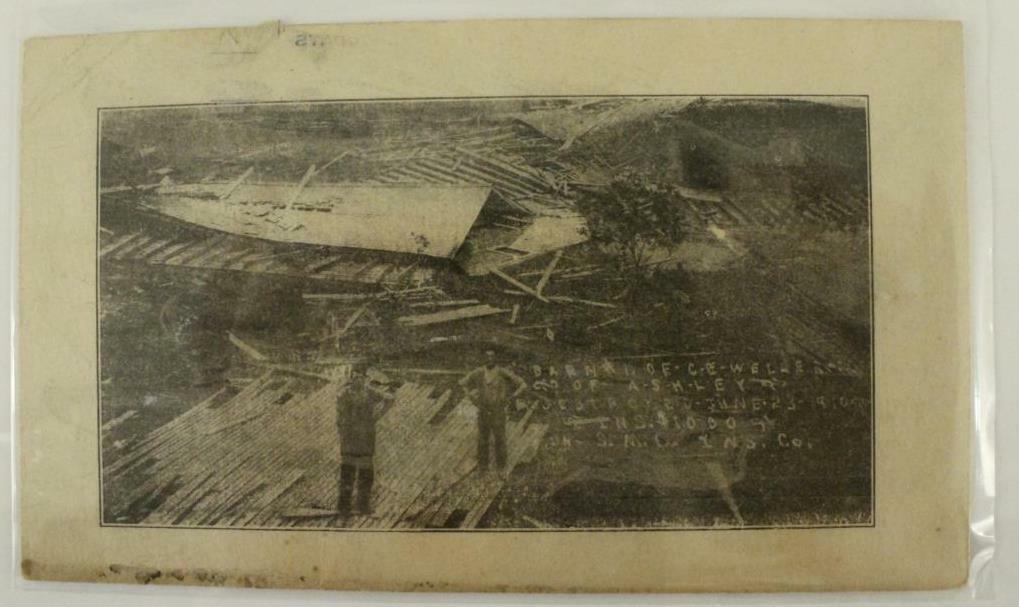 Vintage Paper Postcard Adv State Mutual Cyclone Insurance Lapeer MI Kibb... - $9.66