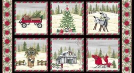 24&quot; X 44&quot; Panel It&#39;s Christmas Time Christmas Blocks Cotton Fabric Panel D502.90 - $9.97