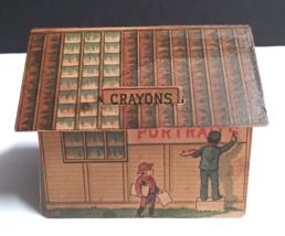 1897 McLoughlin Bros Pretty Village Crayons Photographer Cardboard Building #9 - £23.59 GBP