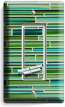 Green Mosaic Glass Tiles Design Single Gfi Light Switch Wall Plate Kitchen Decor - £8.71 GBP