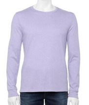Mens Shirt Long Sleeve Sonoma Purple Pastal Supersoft Crew Casual Tee-sz M - £11.65 GBP