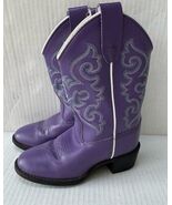 Old West Girls Toddler Pearlized Purple Faux Leather Cowgirl Boots Size 9 - $35.00