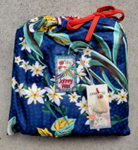 new Johnny Was Mia Floral Border Reversible Beach Blanket with Bag W65&quot; x L70&quot; - $81.60