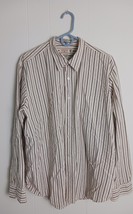 Rewire Men’s Long Sleeve Button Up Dress Shirt Size L Brown Striped - $277.88 MXN