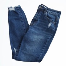 KanCan Distressed Highp Rise Raw Hem Skinny Blue Jeans Size 27 Waist 27 Inches - £26.14 GBP