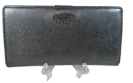 Kate Spade New York Staci Metallic Silver Bifold Leather Wallet Clutch - £17.12 GBP