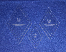 Laser Cut Quilt Templates- 3 Piece Diamond  2&quot; 3&quot; 4&quot; Clear Acrylic 1/8&quot; 60 Deg - £18.74 GBP
