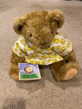 VTG Vermont Teddy Bear w/Hospital Gown Jointed Plush Get Well Soon 16&quot; Vintage - £17.75 GBP