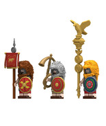 3Pcs Medieval Roman The 9th Legion Minifigures The Eagle Warriors Mini Block Toy - $22.89