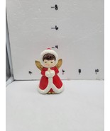 Colonial Candle Christmas Praying Angel Candle Holder Red Vtg Korea Mid Cen - $11.75