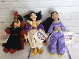 Disney Store Parks Aladdin Jasmine Jafar Bean Bag Plush Dolls Set Lot Of 3 - $24.25