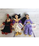 Disney Store Parks Aladdin Jasmine Jafar Bean Bag Plush Dolls Set Lot Of 3 - £19.36 GBP