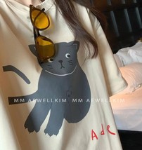 ADER ERROR high quality Korean version funny  cat print loose oversized casual m - £84.54 GBP