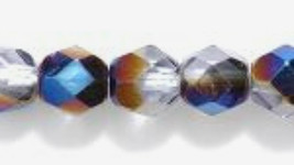 6mm Fire Polish, Alexandrite Azuro AB, Czech Glass Beads 50 gray - £1.59 GBP