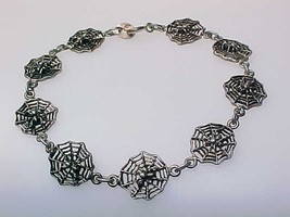 SPIDER WEB Filigree BRACELET in STERLING Silver - 7 inches - FREE SHIPPING - £41.50 GBP