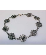 SPIDER WEB Filigree BRACELET in STERLING Silver - 7 inches - FREE SHIPPING - $53.00
