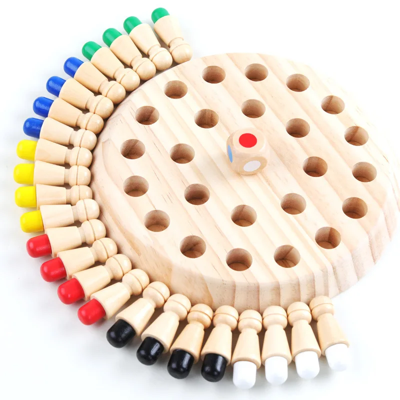 Montessori Wooden Children Toys Memory Match Stick Chess Game Fun Block Puzzle - £12.51 GBP+