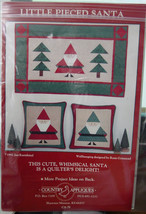 PATTERN:Wall Quilt or Pillows Little Pieced Santa - $6.99