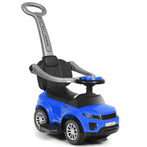 Honey Joy 3 in 1 Ride on Push Car Toddler Sliding Car Stroller w/Storage Blue - £73.12 GBP
