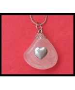 Genuine Rosequartz romantic pendant necklace Heart from Israel - £8.03 GBP