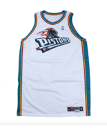 New Vtg Nike NBA Authentics Detroit Pistons Blank Gamer Jersey White Tea... - £237.32 GBP